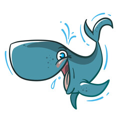 Fototapeta premium funny cartoon baby whale
