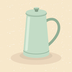 coffee pot on yellow background vector design