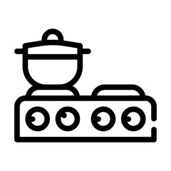 table stoves line icon vector symbol illustration