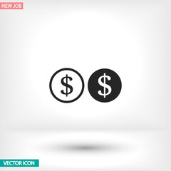 Dollar vector icon , lorem ipsum Flat design