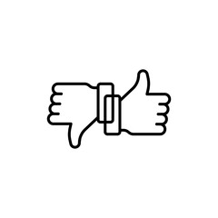 Like and unlike dislike symbol. yes or no symbol. Vector illustration. Stock vector illustration isolated on white background.