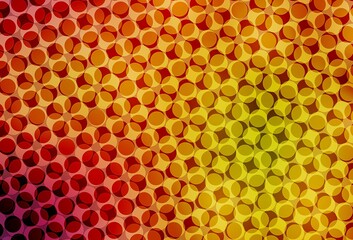 Light Red, Yellow vector texture with disks.