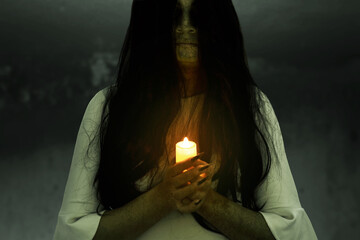 Scary ghost woman, halloween theme