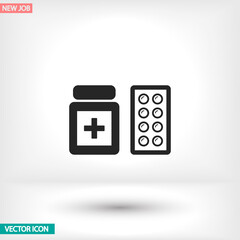 Pills vector icon , lorem ipsum Flat design