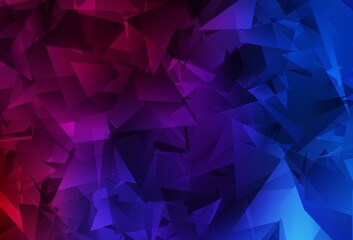 Dark Blue, Red vector abstract polygonal background.