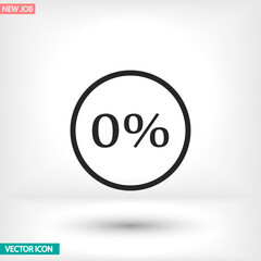 Vector icon 0 percent , lorem ipsum Flat design