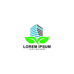 leaf building vector logo isolated. Logo templates.