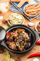 A plate of braised pork feet