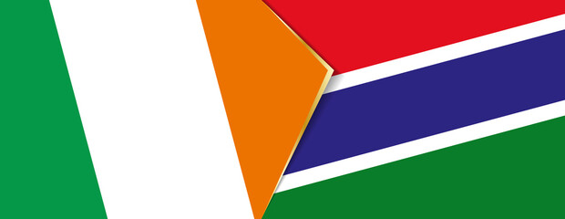Ireland and Gambia flags, two vector flags.