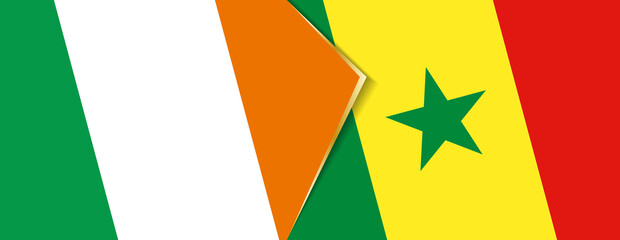 Ireland and Senegal flags, two vector flags.