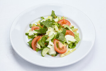 salad on the white background