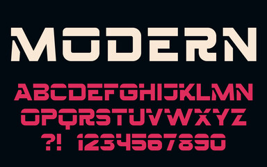 Geometric technology font Modern sport design