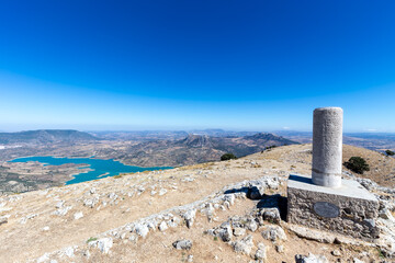 View from the summit of Cerro Coros at the mediterranean landscape in the natural park Sierra de Grazalema, Andalusia, Spain.