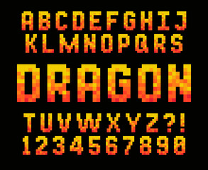 Pixel red font