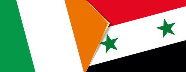 Ireland and Syria flags, two vector flags.