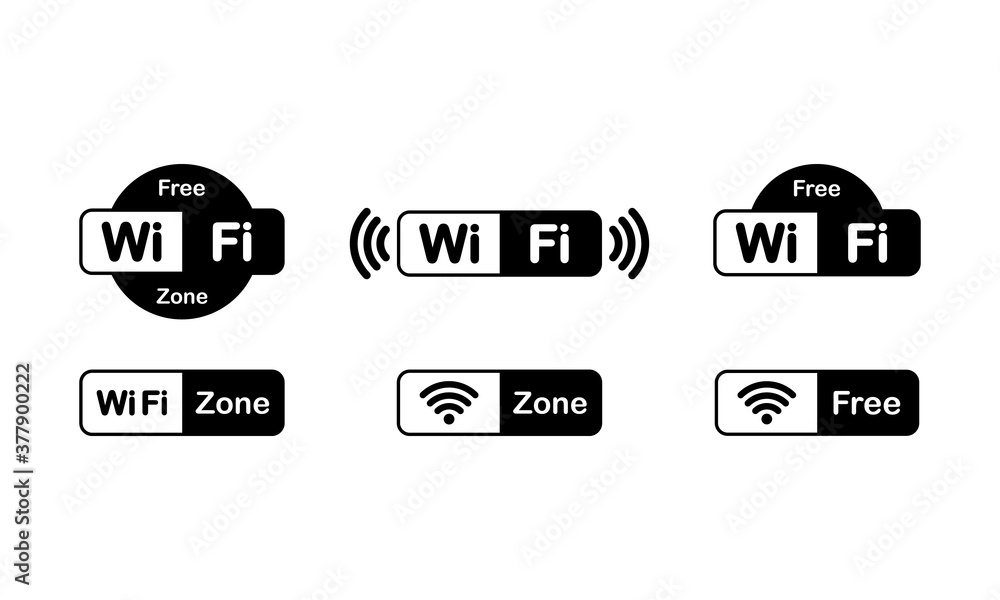 Poster wifi zone icon set. wireless connection. vector on isolated white background. eps 10