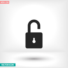 Lock vector icon , lorem ipsum Flat design