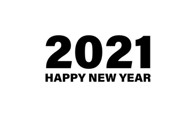 Happy New 2021 year banner. Christmas cocept. Vector on isolated white background. EPS 10