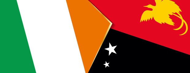 Ireland and Papua New Guinea flags, two vector flags.