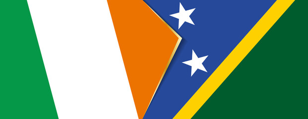 Ireland and Solomon Islands flags, two vector flags.