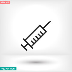 Syringe vector icon , lorem ipsum Flat design