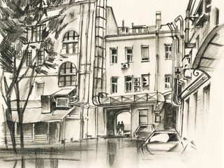  City sketch. Urban landscape