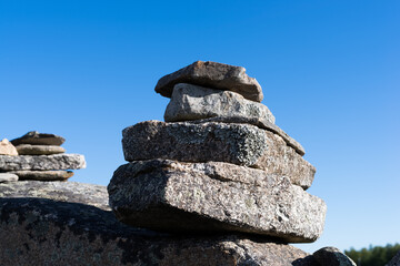 Stack of rocks in the early morning light