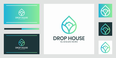 drop home or home creative logo template vector illustration