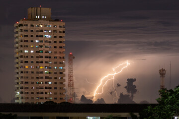 Lightning hits the house in Bangkok , Thailand