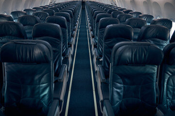 Photo of interior of the passenger airplane