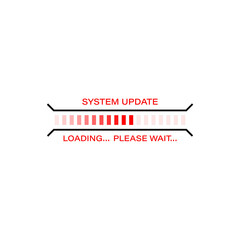 Loading system update, vector isolated icon.