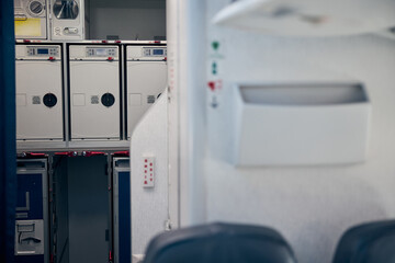 Image of kitchen on the commercial airplane