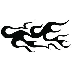 Fire flame icon. Black icon isolated on white background. Fire flame silhouette. Monochrome simple icon. 