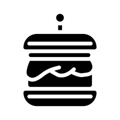 hamburger with vegan cutlet glyph icon vector illustration