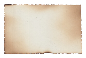 Old vintage texture retro paper with burned edges, stains and scratches background
