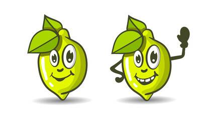 Lemon vector cartoon character.Lemon illustration.