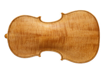 Flamed maple violin back plate isolated on white background
