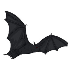 Vector Cartoon Flying Black Bat