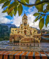 Obraz premium Views of the city of Bogota (Colombia), church, buildings and architectural icons