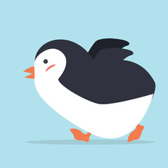 Cute Penguin run cartoon vector