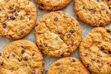 Cookies with chocolate. Pastries. Breakfast. Vegetarian food. Recipe.