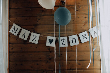 Napis Mąż i Żona podczas ślubu  © FotoRaf