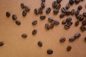 The finished roasted coffee beans are ready to be ground.