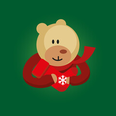 Teddy bear and christmas stocking