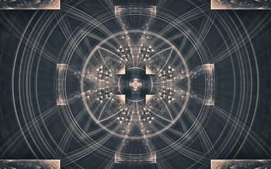 digital image generated on a computer consisting of beautiful abstract geometric shapes, lines of different colors for a background image or web design