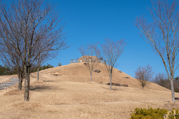 Fototapeta na wymiar せら夢公園の小高い丘 広島県世羅郡 The hill at Sera-Yume Park in Sera, Hiroshima pref. Japan