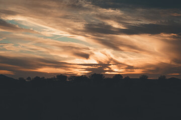 Orange clouds during sunset