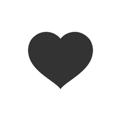 Heart icon. Love black symbol outline vector illustration isolated on white. Valentine's Day sign concept. 