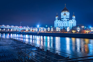 New year in Russia. Moscow at Christmas. Christmas decorations in the capital of the Russian...