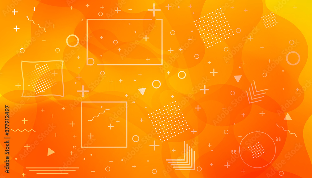 Aufkleber dynamic textured background design in 3d style with orange color. vector background.
